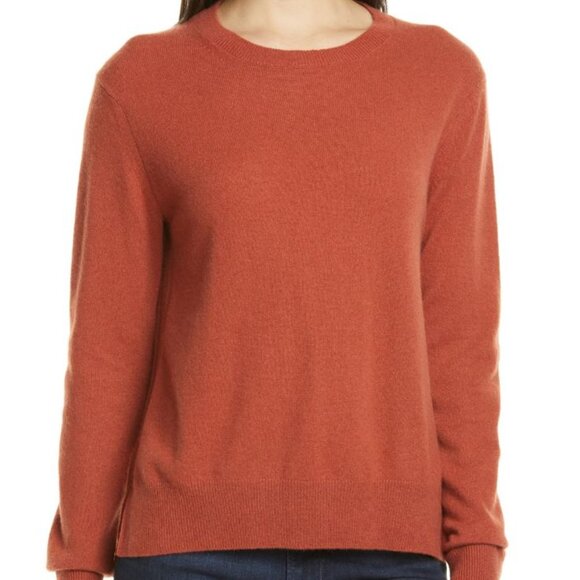 Vince Step Hem Cashmere Women's Rust Sweater Sz XS
